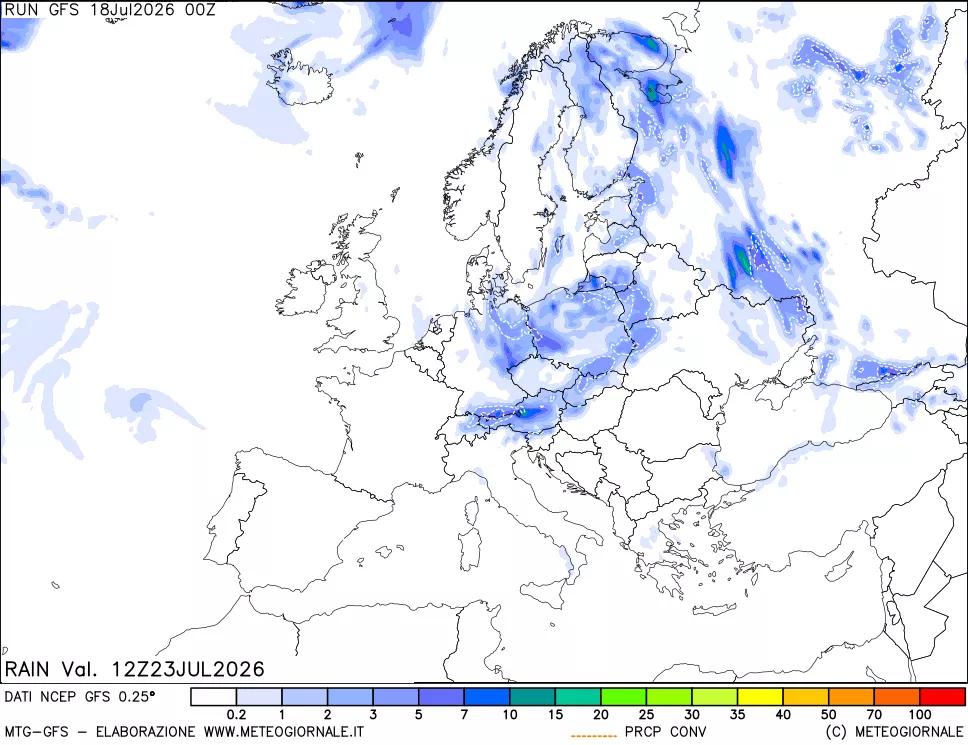 mappa Precipitazioni totali e convettive