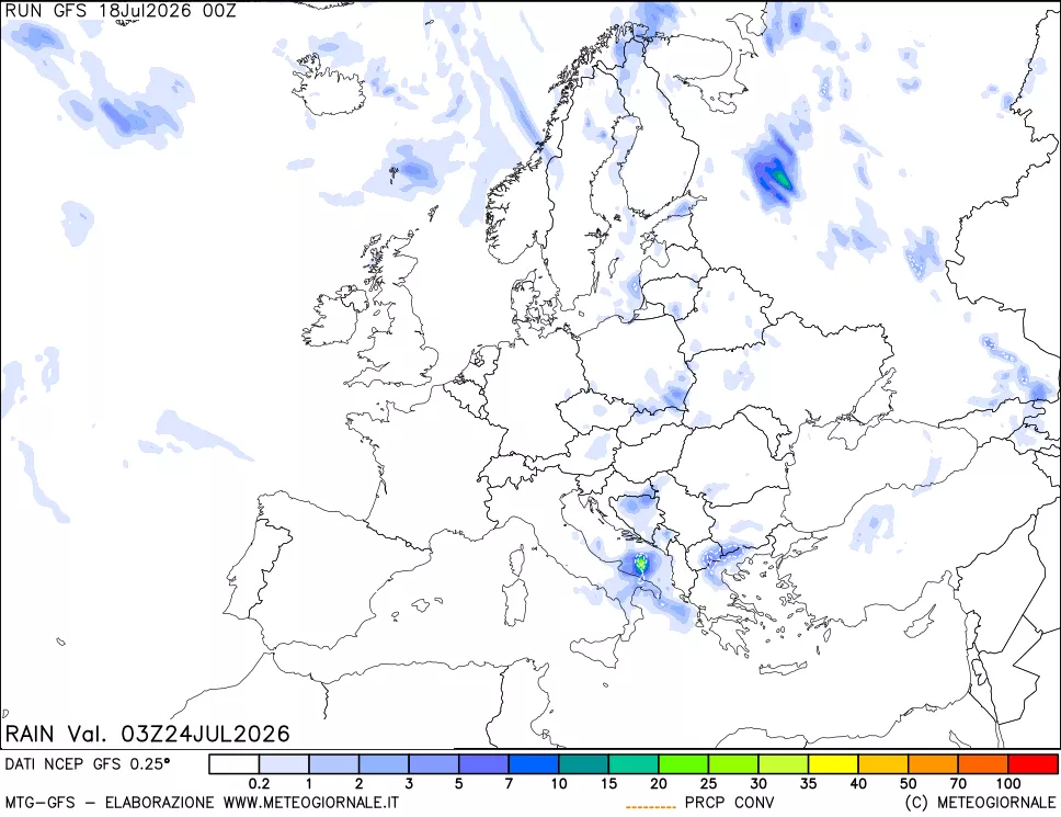 mappa Precipitazioni totali e convettive