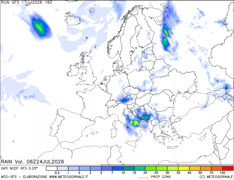 mappa Precipitazioni totali e convettive