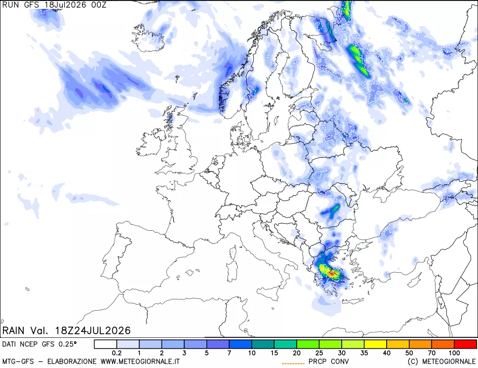 mappa Precipitazioni totali e convettive