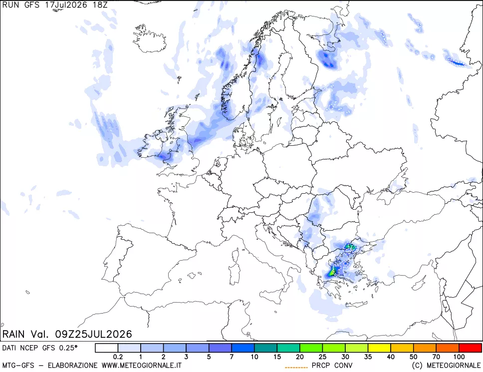 mappa Precipitazioni totali e convettive