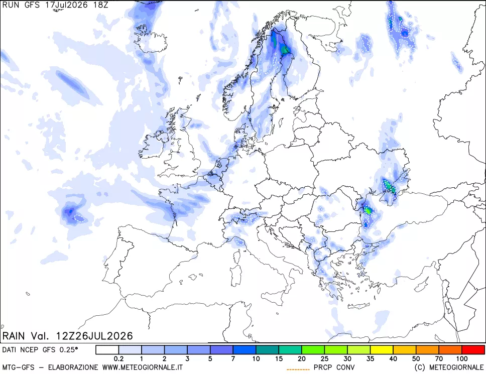 mappa Precipitazioni totali e convettive