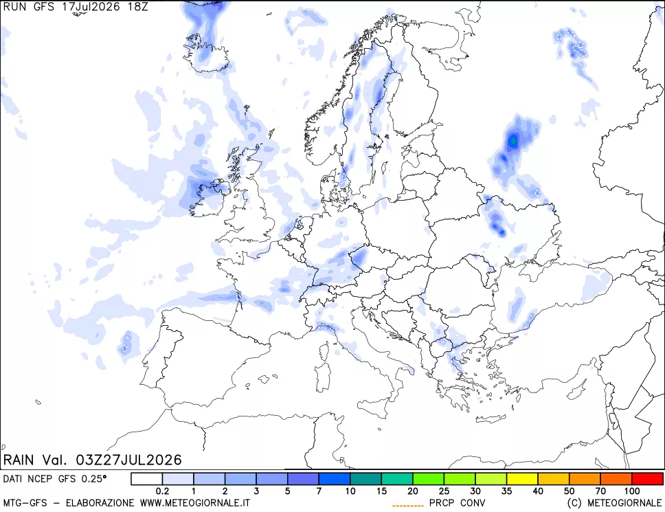 mappa Precipitazioni totali e convettive