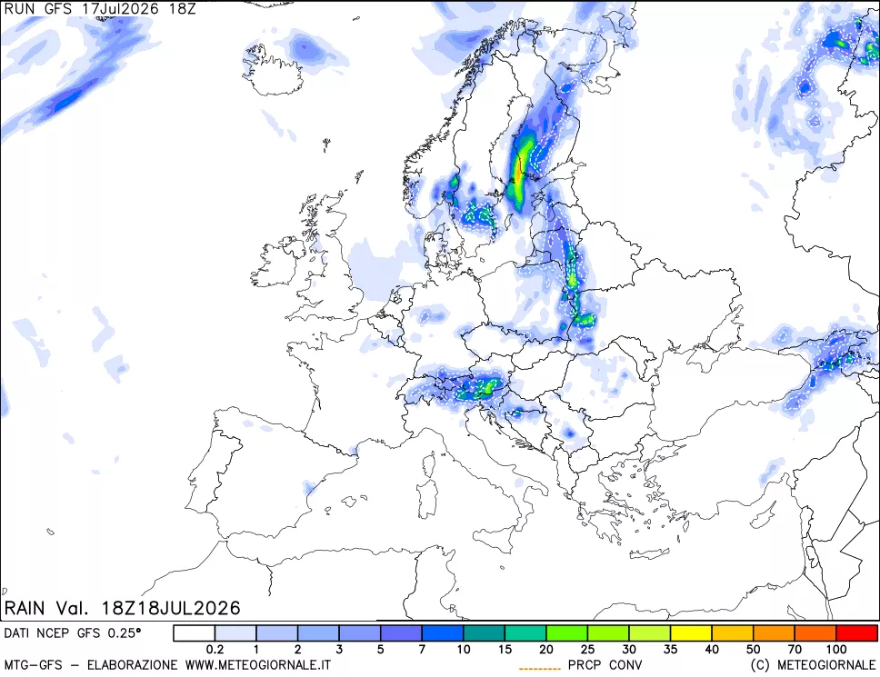 mappa Precipitazioni totali e convettive