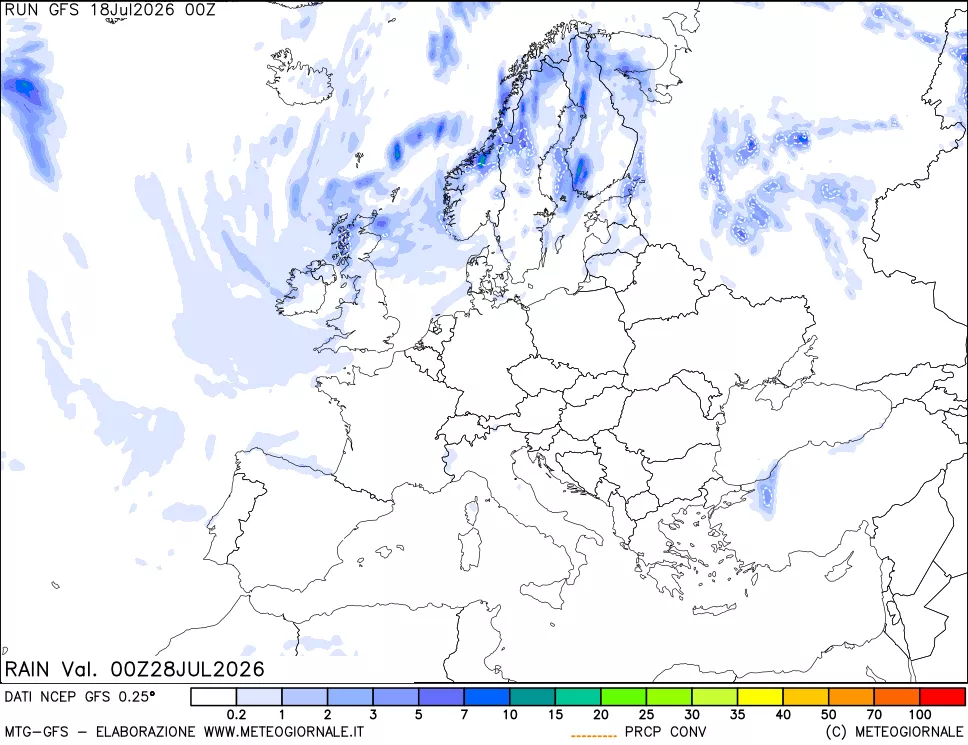 mappa Precipitazioni totali e convettive