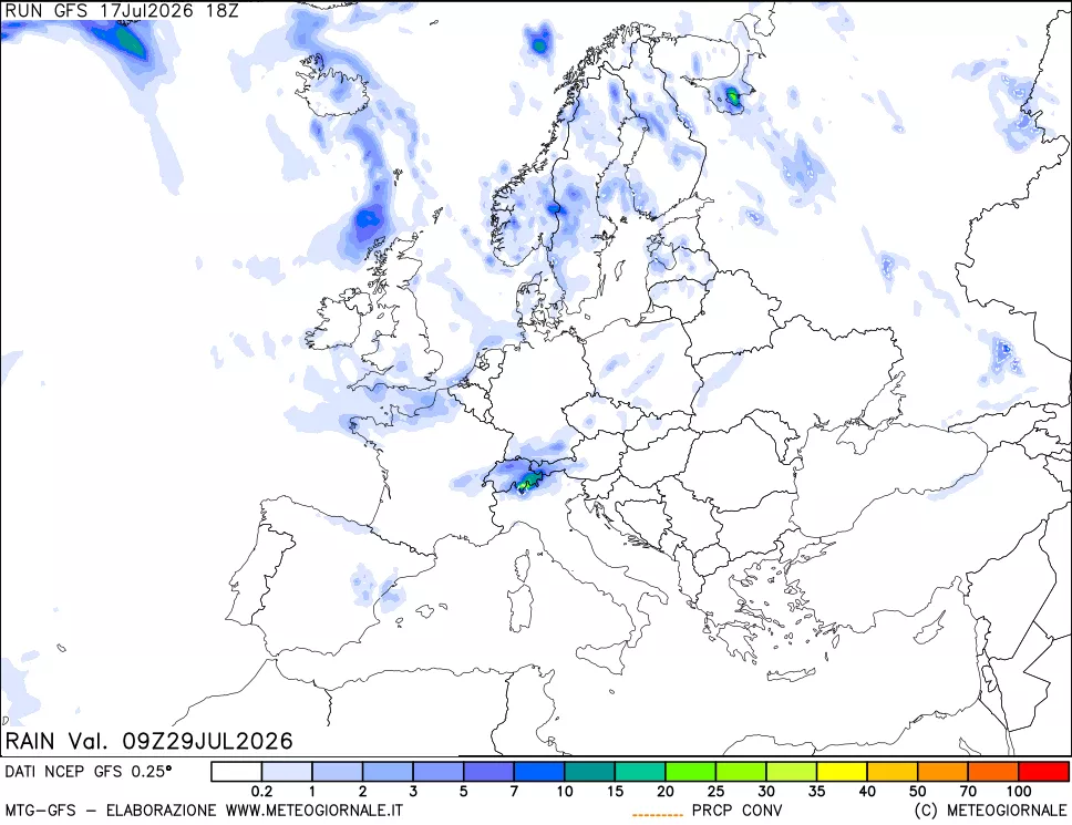 mappa Precipitazioni totali e convettive