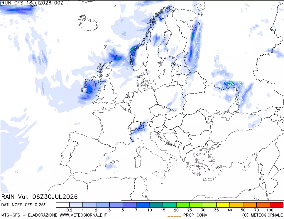 mappa Precipitazioni totali e convettive