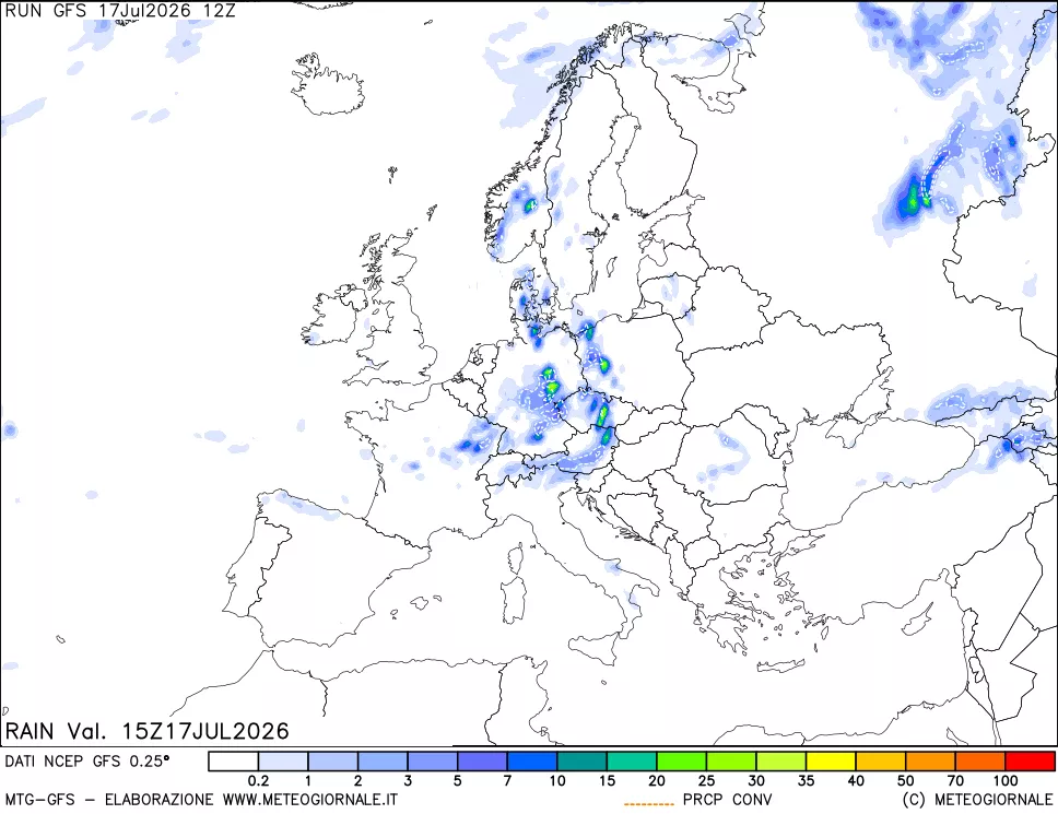 mappa Precipitazioni totali e convettive
