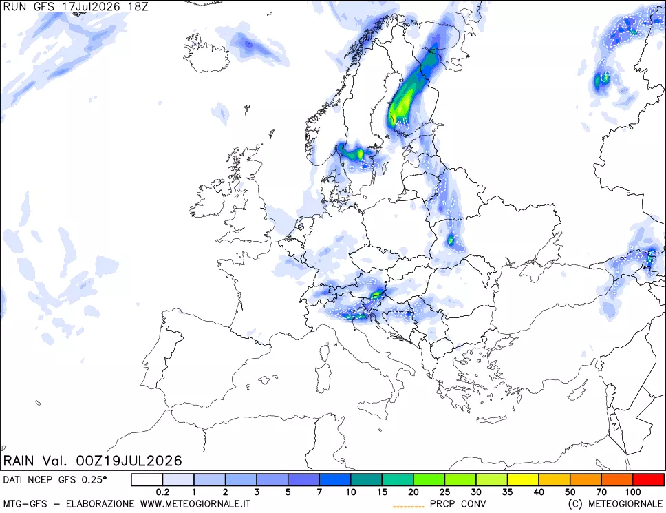 mappa Precipitazioni totali e convettive