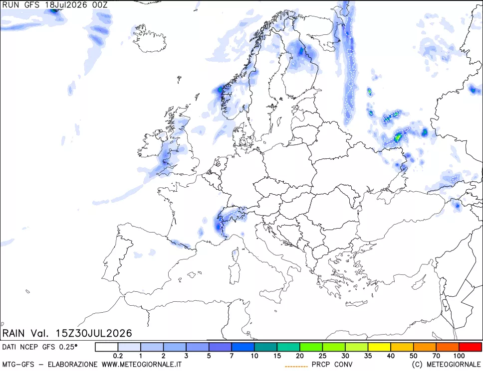 mappa Precipitazioni totali e convettive