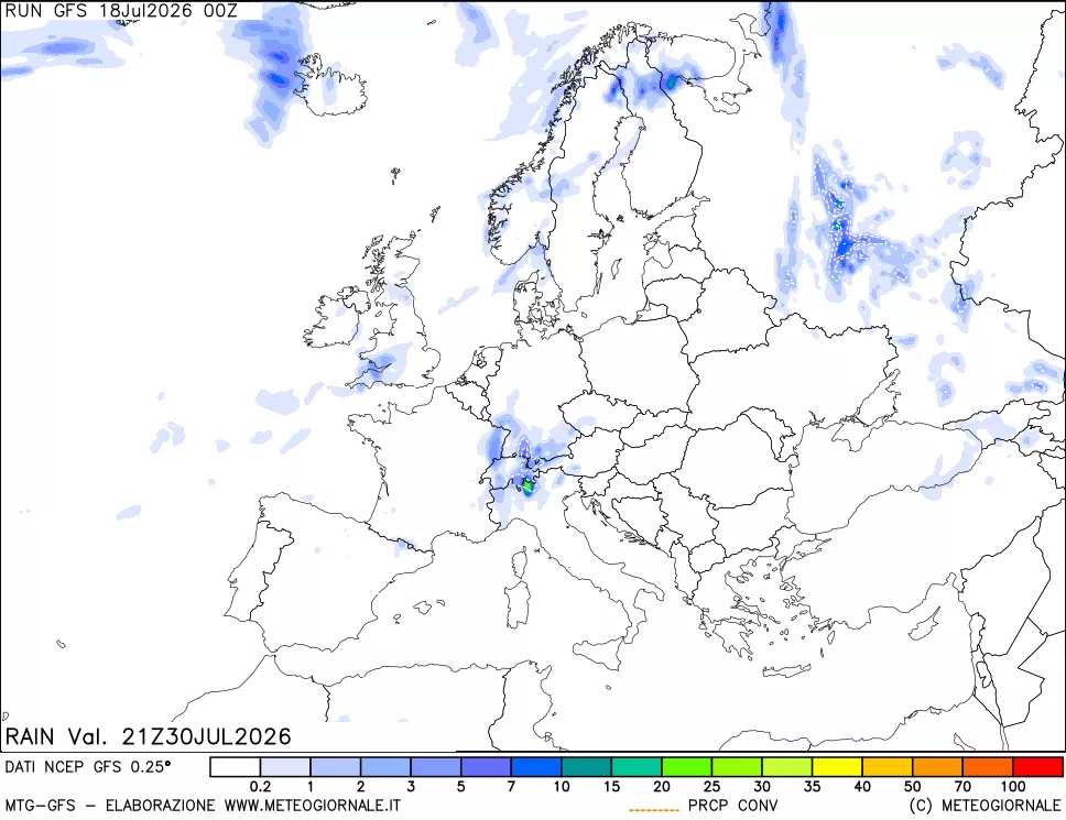 mappa Precipitazioni totali e convettive