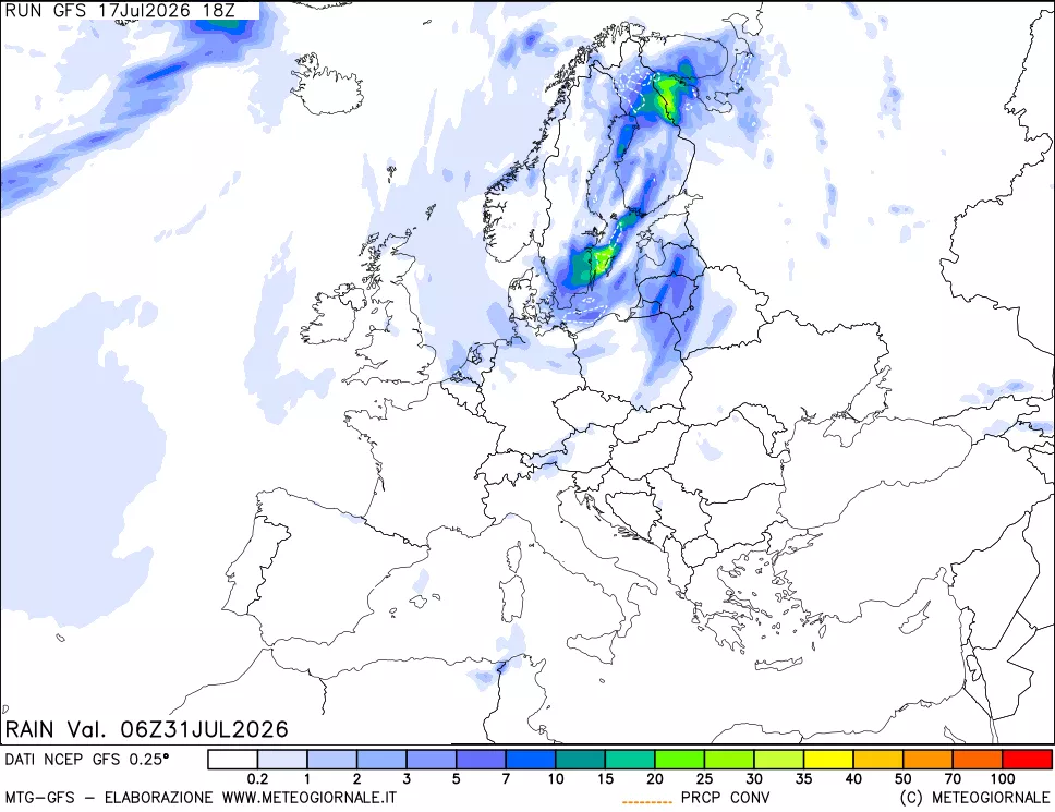 mappa Precipitazioni totali e convettive