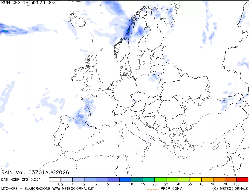 mappa Precipitazioni totali e convettive