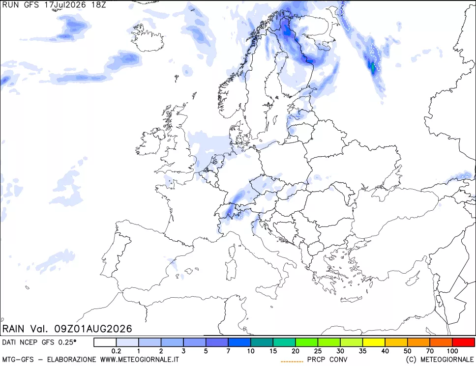 mappa Precipitazioni totali e convettive