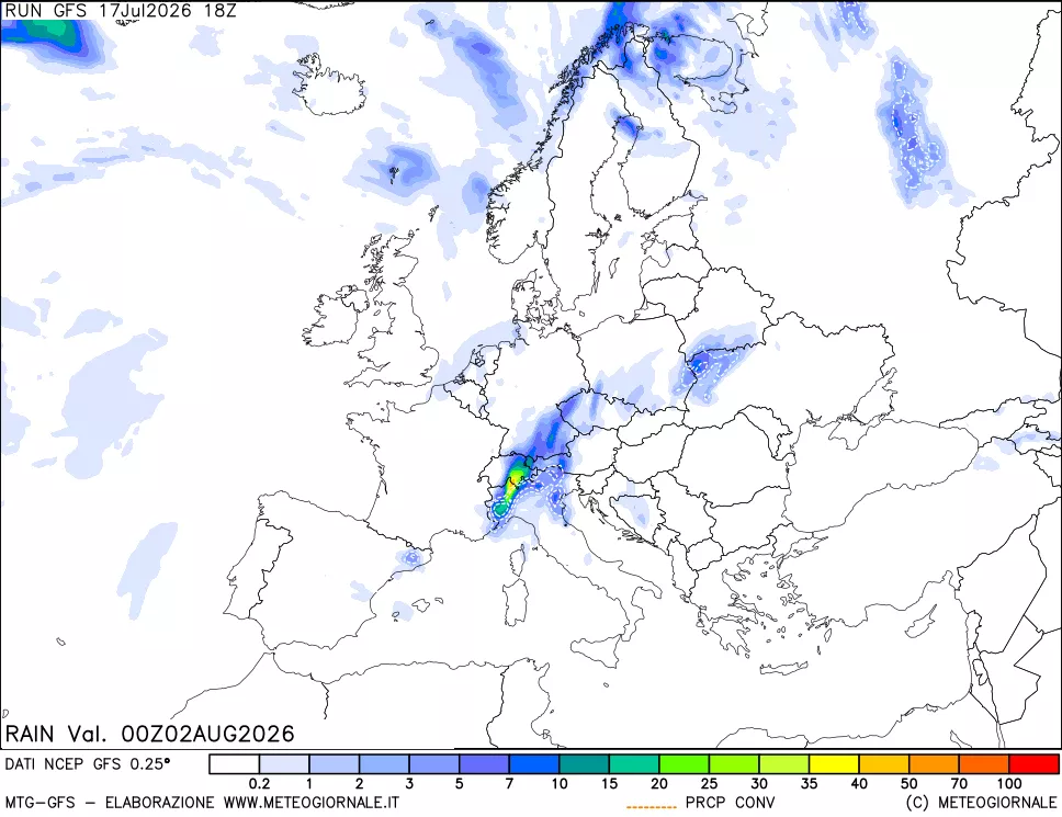 mappa Precipitazioni totali e convettive