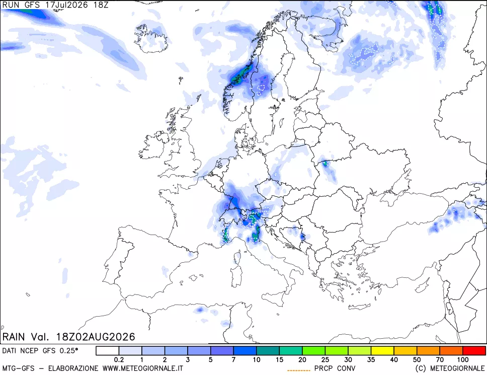 mappa Precipitazioni totali e convettive