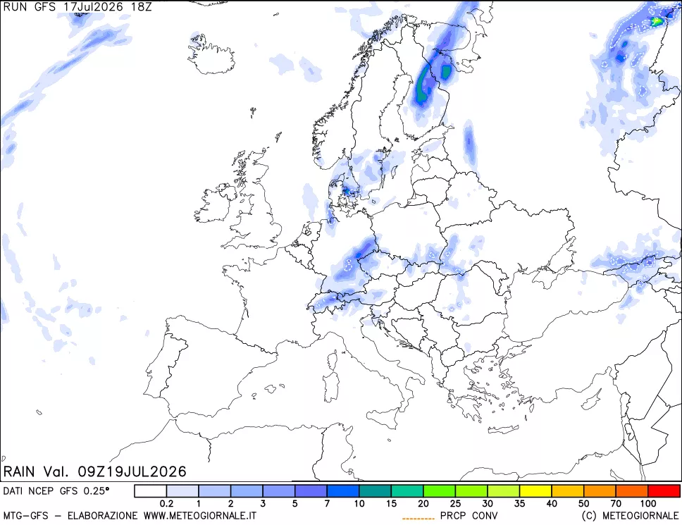 mappa Precipitazioni totali e convettive