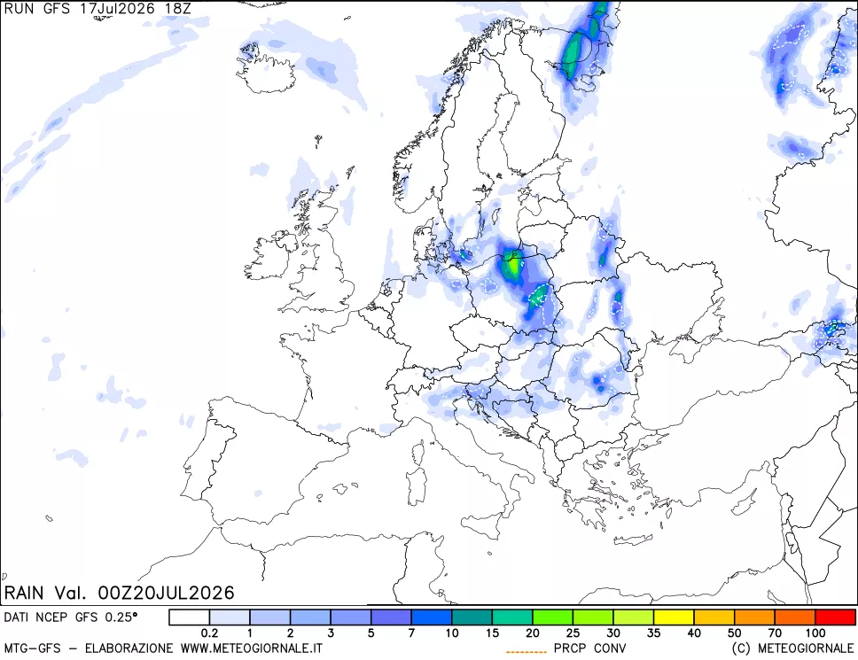 mappa Precipitazioni totali e convettive