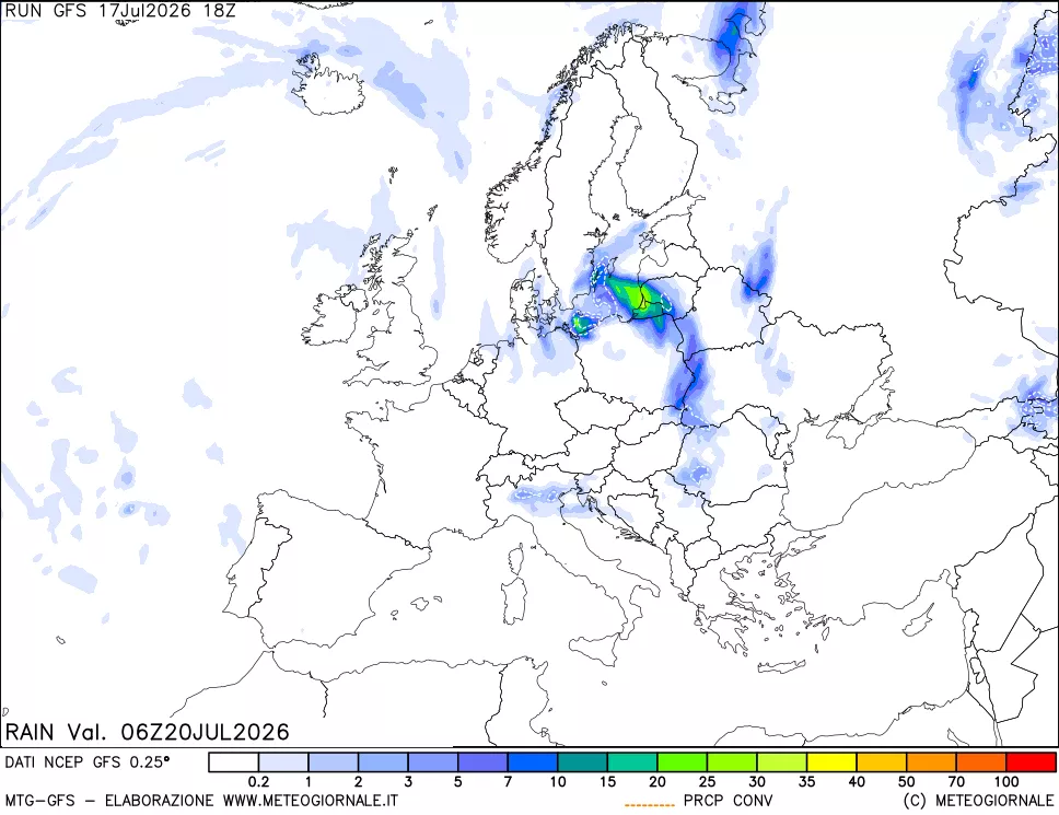 mappa Precipitazioni totali e convettive
