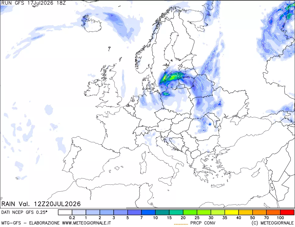 mappa Precipitazioni totali e convettive