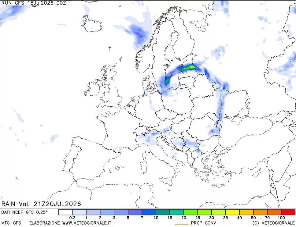 mappa Precipitazioni totali e convettive