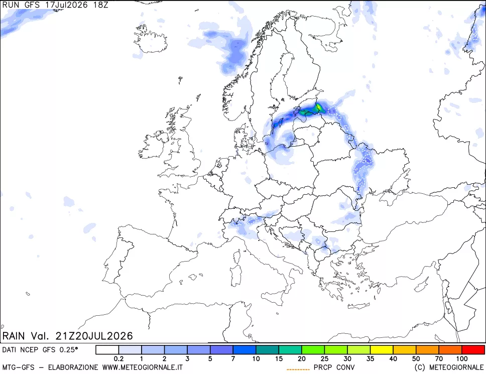 mappa Precipitazioni totali e convettive