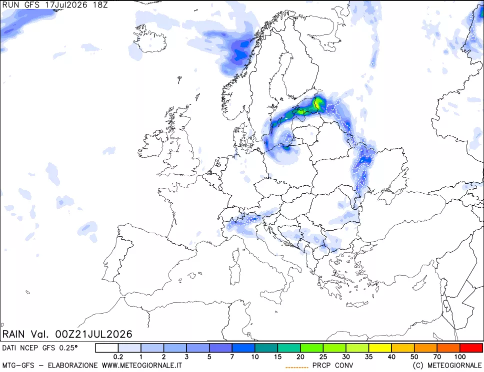 mappa Precipitazioni totali e convettive