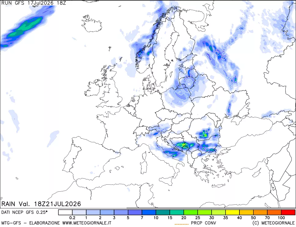 mappa Precipitazioni totali e convettive