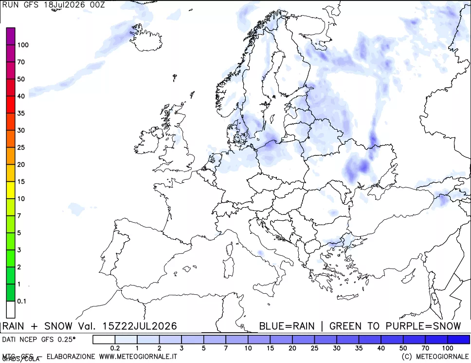 mappa Precipitazioni totali e nevose