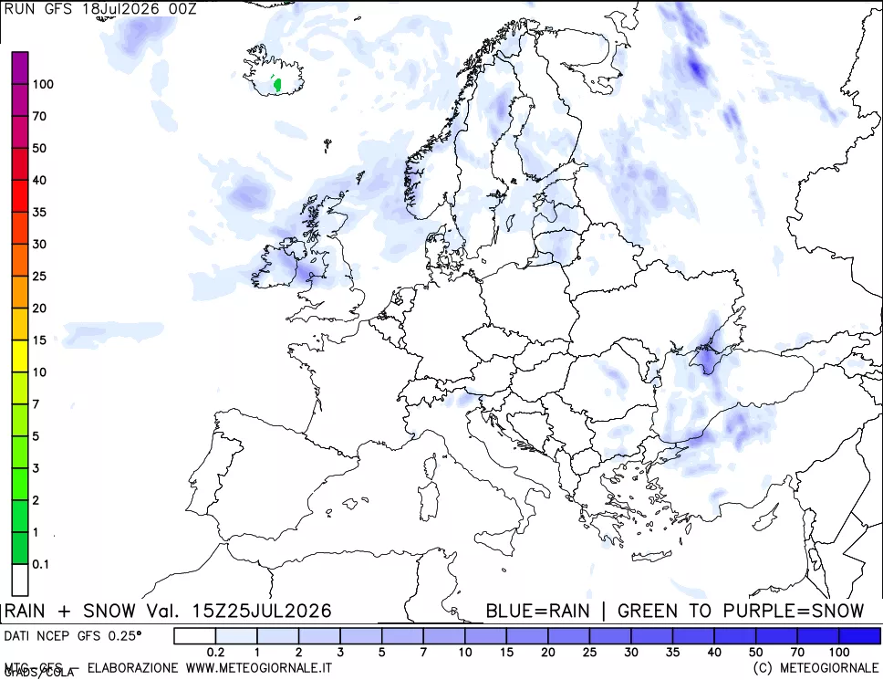 mappa Precipitazioni totali e nevose