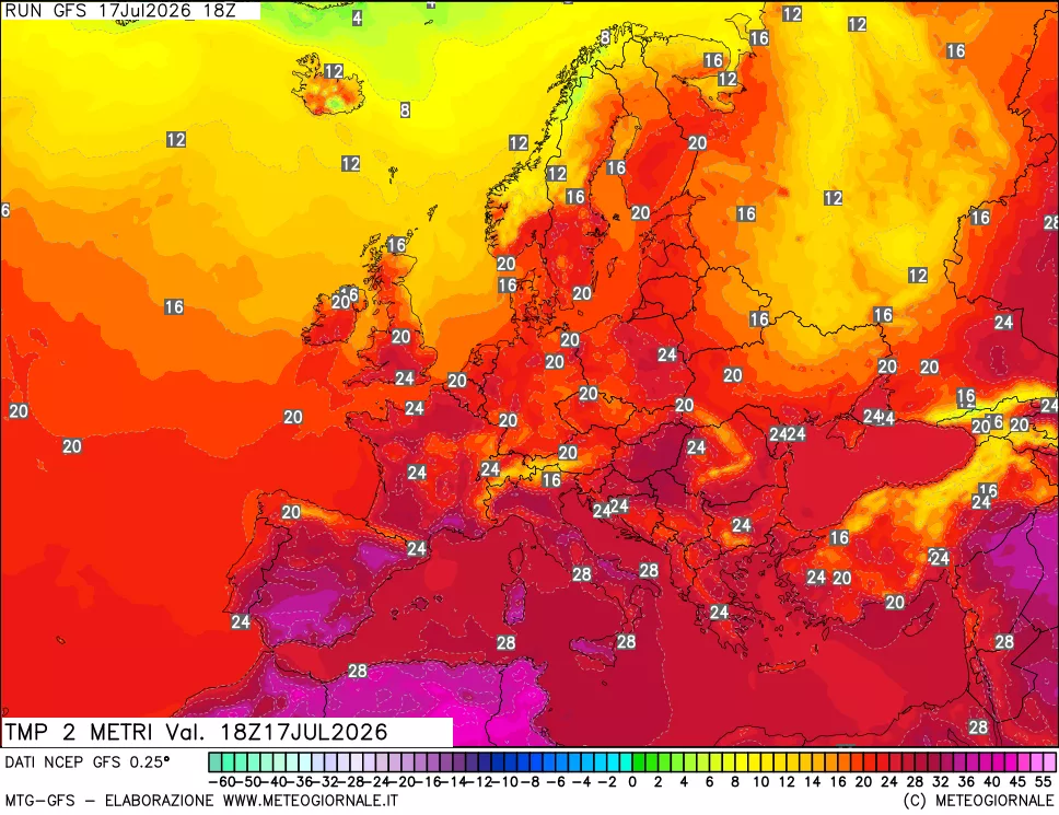 mappa Temp 2 metri