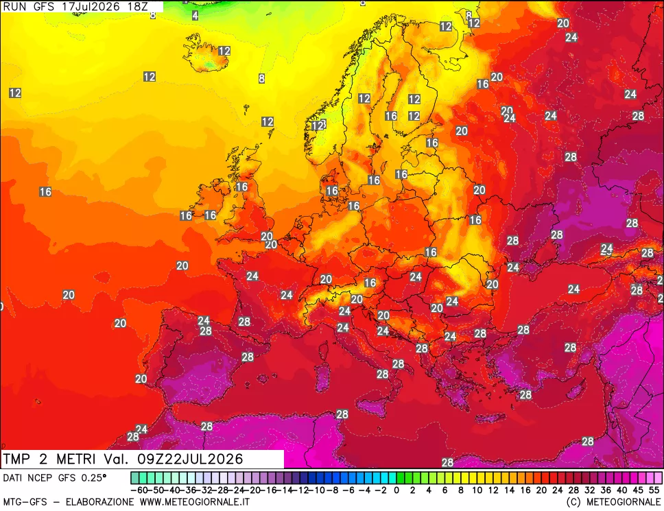mappa Temp 2 metri