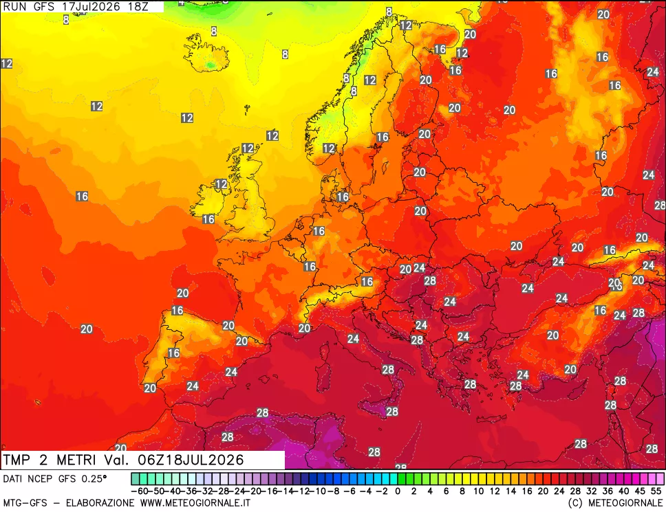 mappa Temp 2 metri