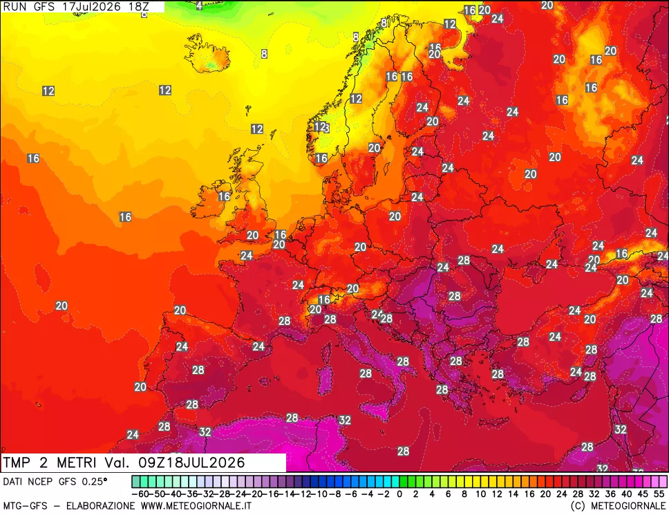 mappa Temp 2 metri