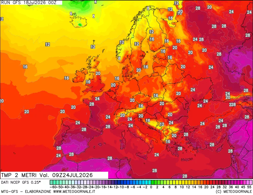 mappa Temp 2 metri