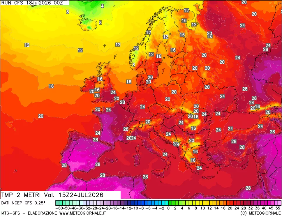 mappa Temp 2 metri