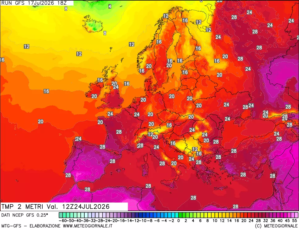 mappa Temp 2 metri