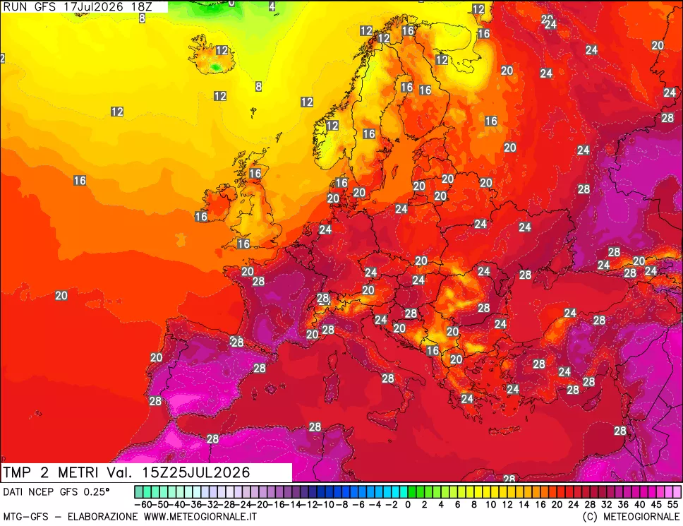 mappa Temp 2 metri