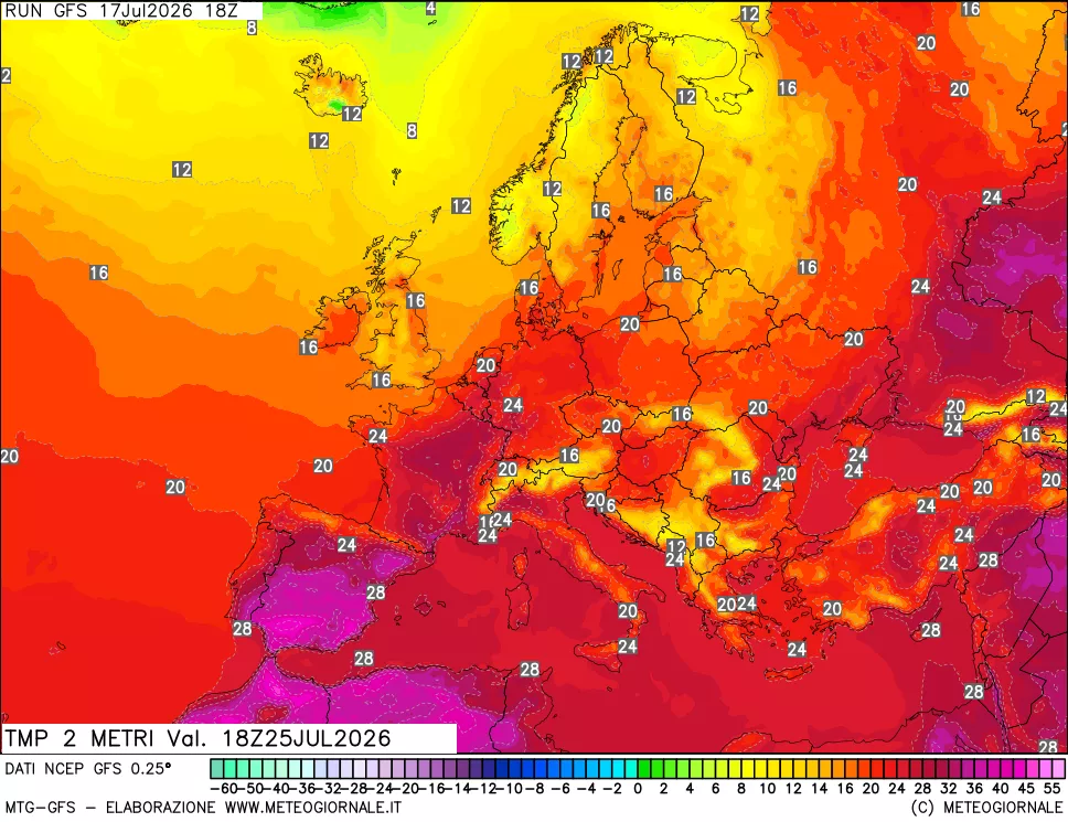 mappa Temp 2 metri