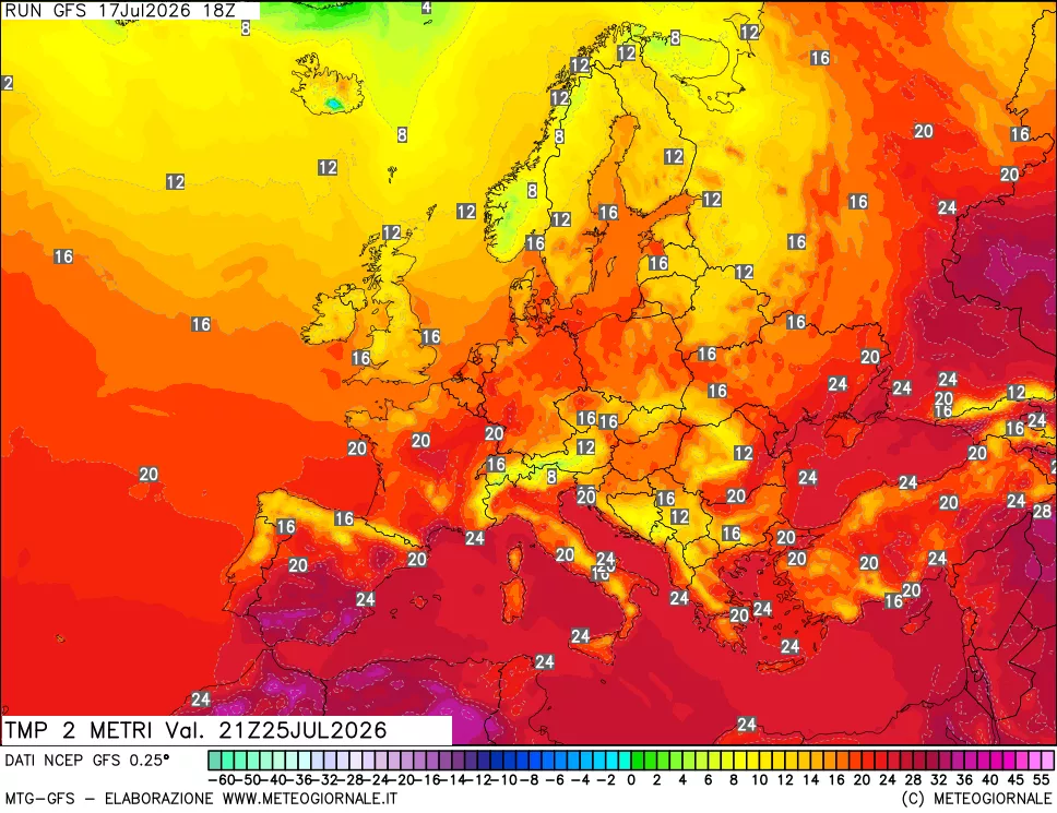 mappa Temp 2 metri
