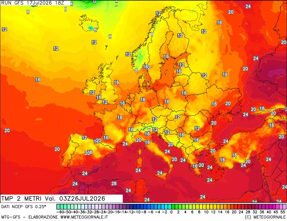 mappa Temp 2 metri