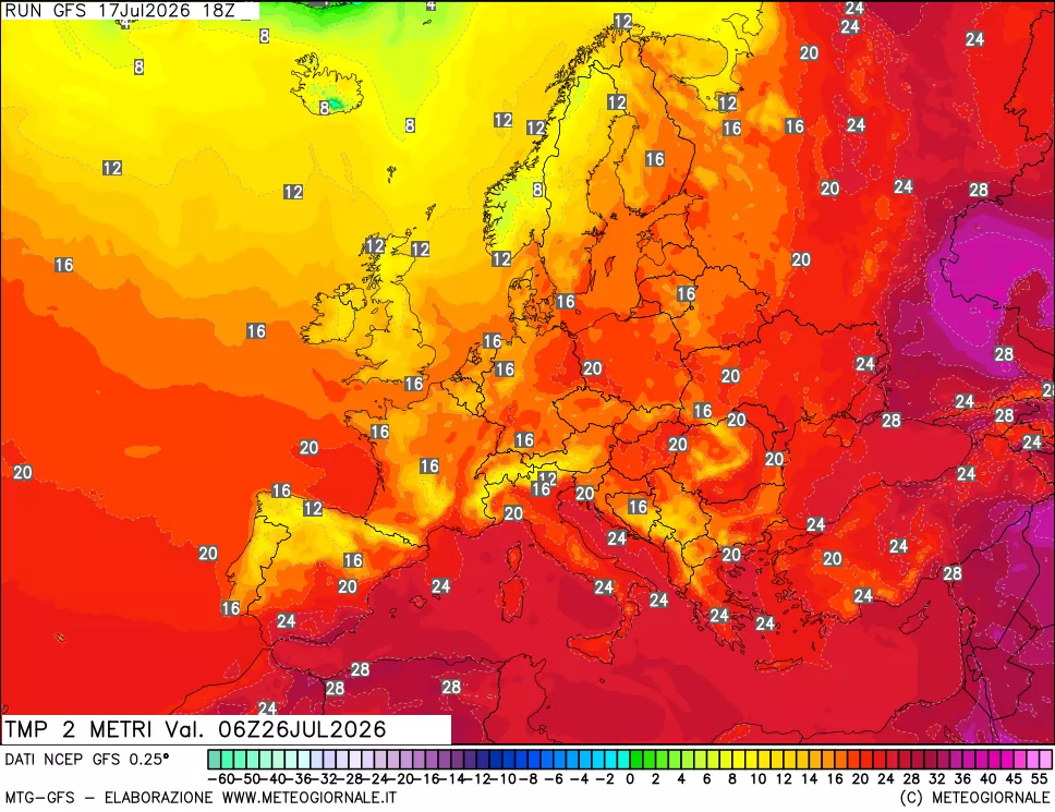 mappa Temp 2 metri