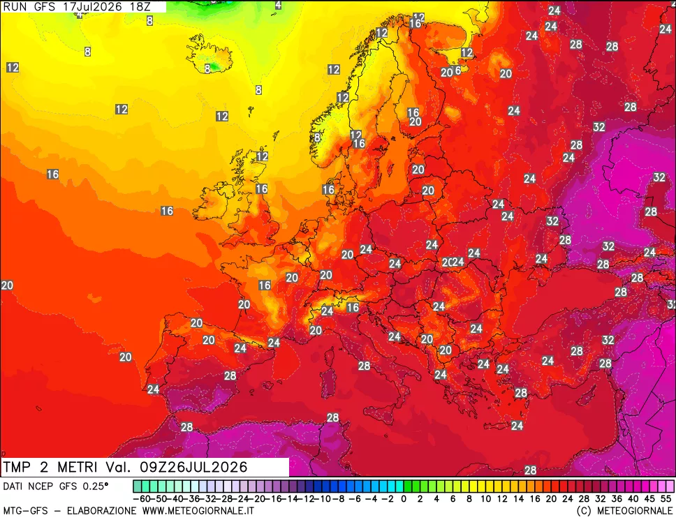 mappa Temp 2 metri