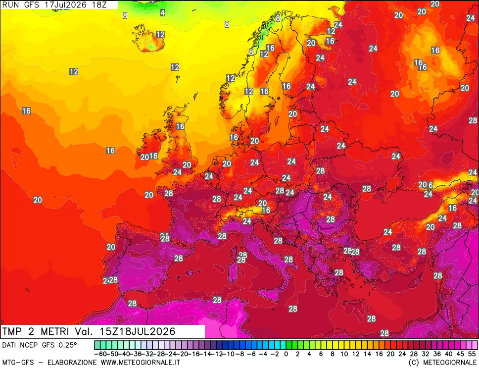 mappa Temp 2 metri