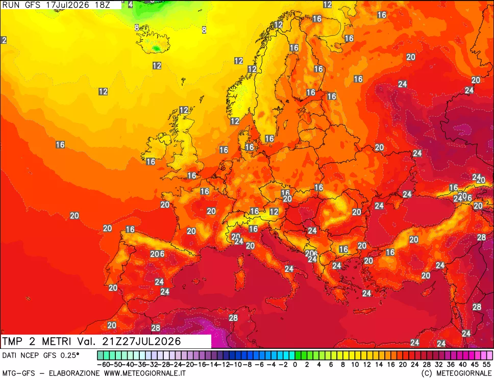 mappa Temp 2 metri