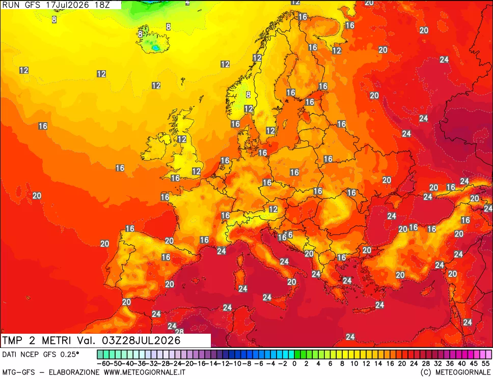 mappa Temp 2 metri