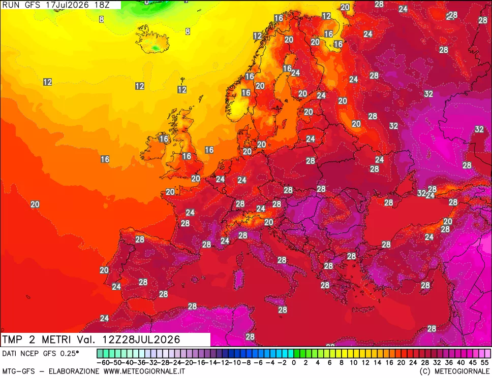 mappa Temp 2 metri