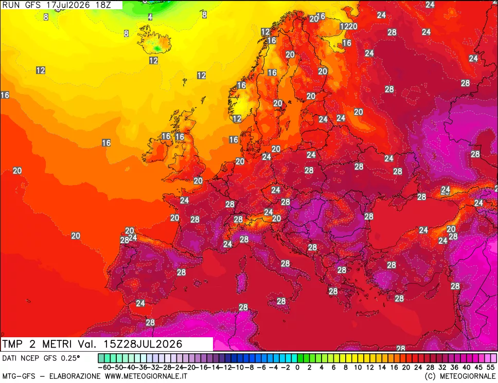 mappa Temp 2 metri