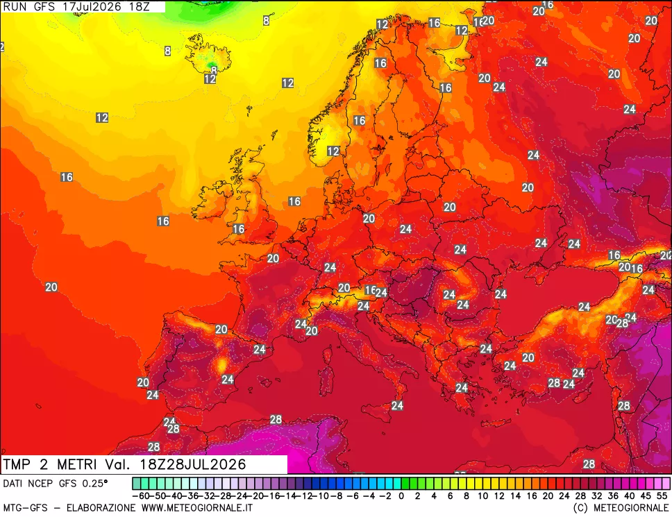 mappa Temp 2 metri
