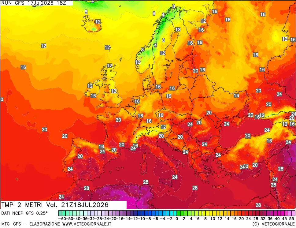 mappa Temp 2 metri
